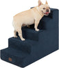 EHEYCIGA Dog Stairs for High Bed 22.5" H, 5-Step Dog Steps for Bed, Pet Steps for Small Dogs and Cats, Non-Slip Balanced Pet Ramp Indoor, Navy Blue