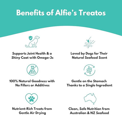 ALFIE'S TREATOS Tuna for Dogs & Cats (2.65 oz), Air-Dried Dog Treats, Omega-3 Food Topper & Training Reward, Australian Wild-Caught, Single Ingredient, Freeze-Dried Alternative