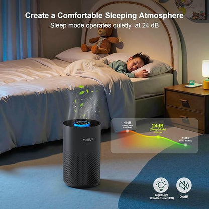 Air Purifiers for Bedroom Home up to 800 ft², Vniup H14 True HEPA Room Air Purifiers for Bedroom, with Fragrance Function Sleep Mode& Light Mode Air Cleaner for Pet Dander Odor Dust Smoke