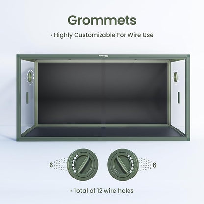 120 Gallon Bearded Dragon Tank,48" x 24" x 24" Reptile Tank with Sliding Door Top Screen Ventilation, Front Opening Reptile Enclosure for Easy Maintenance