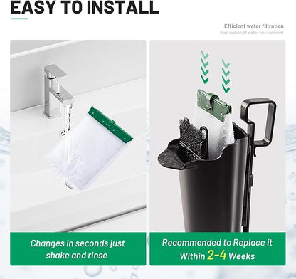 16 Count Medium Filter Cartridges Compatible with Whisper Bio Bag Filters, Large Aquarium Filter Cartridge for Whisper 10i/IQ10/PF10 and Repto Filter 90 GPH