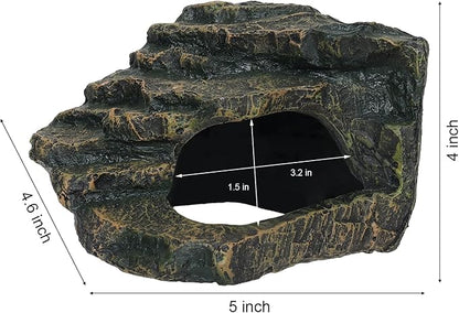 Gecko Tank Acccessories, Turtle Tank Accessories, Perfect Tortoise Hide Fish Tank Decor for Betta, Fish, Snake Hide, Professional Turtle Basking Platform (Medium)