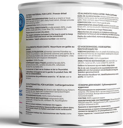 Freeze Dried Cat Treats - 100% Chicken Breast Grain Free Raw - Natural Balance Limited Ingredient High Protein Cat Snacks 140g/4.94oz - Picky Eater Challenger