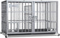 aboxoo 42/48 inch Heavy Duty Metal Dog Crate for 2 Dogs/Large Dog,All Metal Open Top,Dog Kennel Indoor with Wheels,Floor Grid, Tray, Divider and Feeding Bowl (Sliver)