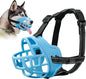 Dog Muzzle for Large Dogs, Breathable Basket Muzzles for Small, Medium and X-Large Aggressive Dog, Allows Panting Drinking, Suitable for Grooming Trimming Training (3, Luminous Blue)