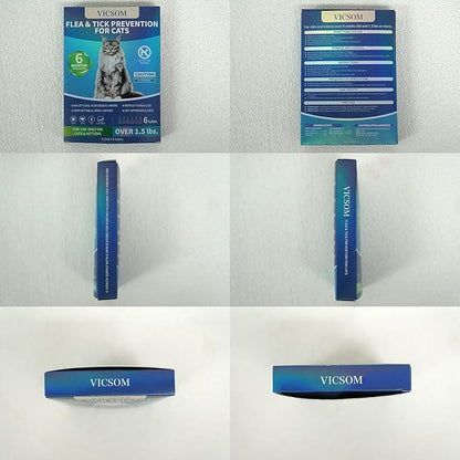Flea Treatment for Cat Flea and Tick Prevention for Cats Kitten, 6-Month Supply, Cat Flea Treatment & Control, Repellent, Fast Acting Topical Drops for Cats, Over 1.5 lbs, 24-Hour Protect