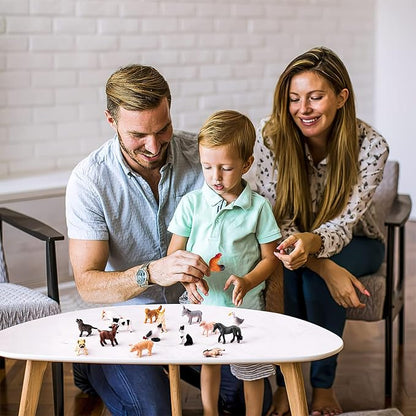 16Pcs Small Animals Figures, Realistic Farm Animals Toys for Cupcake Toppers, Learning Educational Toys, Birthday Party Favors Gift for Kids