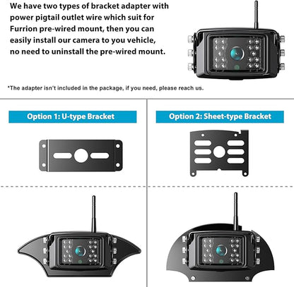 Fookoo 1080P 10" Wireless Backup Camera System, 10" Dual/Quad Split Monitor with Recording, IP69 Waterproof Rear/Front View Cameras, Parking Lines for RV/Truck/Trailer/Van(DW102)