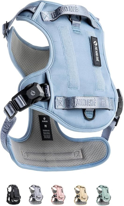 2025 New Edition, Fei & Eve MagEase Dog Harness - 3-Second Magnetic Buckles | 3-Point No-Pull Control | Heavy-Duty 900D Nylon | Dual Safety Handles | Breathable Mesh | Adjustable Fit |Small, Blue