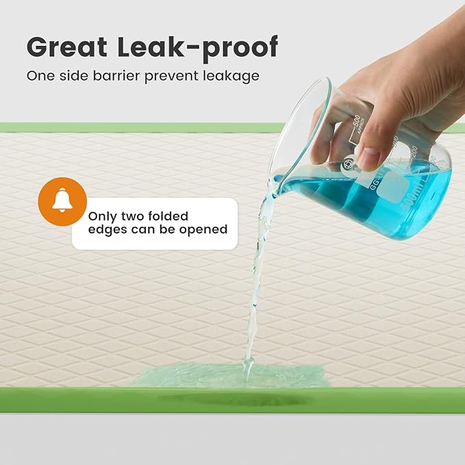 Gardner Pet Dog Pee Pads Extra Large 28"x34", XL Thicker ECO Green Disposable Puppy Training Pads Super Absorbent Full Edge-Wrapping Pad for Dogs, Puppies, Cats, Rabbits (50 Count)