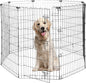 Foldable Dog Playpen 42" Height 8 Panels Metal Exercise Pen with Door - Indoor/Outdoor Dog Play Pen for Medium-Large Dogs, Portable Pet Fence for Yard Garden Camping, Black