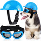 Frienda Dog Helmet and Goggles, UV Protection Doggy Sunglasses and 4 Inch Padded Puppy Motorcycle Helmet Adorable Dog Goggles with Adjustable Belt for Small Dogs Puppy Riding(Blue,S)