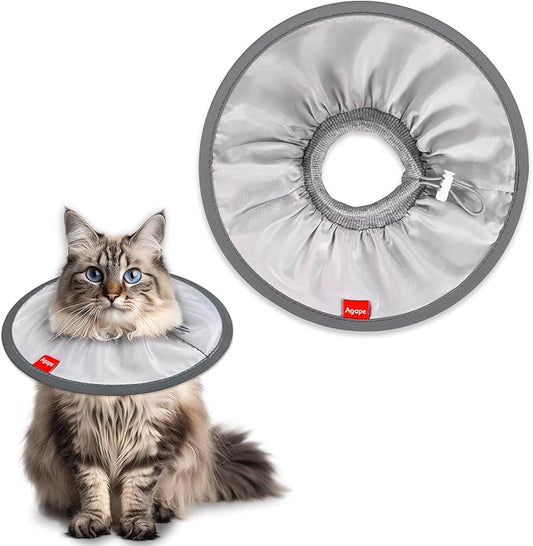 Agape Comfortable Cat Cone, Lightweight Cat Cone Collar Soft, Recovery Collar for Cats After Surgery to Stop Licking & Scratching, Protective E Collar for Small, Medium, and Large Cats for Wound Care