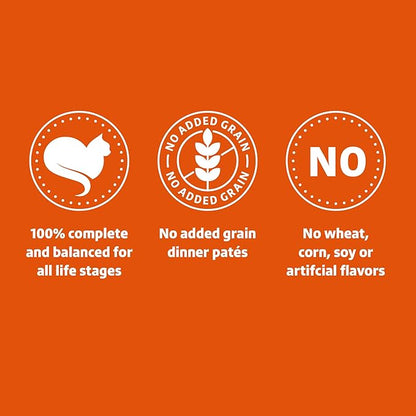 Amazon Brand - Wonder Bound Canned Wet Cat Food (Turkey & Giblet Dinner Paté), No Artificial Flavors, Adult Recipe, 3 Ounce (Pack of 24)