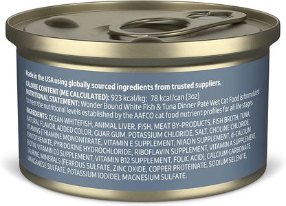 Amazon Brand - Wonder Bound Wet Cat Food, Pate, No Added Grain, (Whitefish & Tuna), 3 ounce (Pack of 24)
