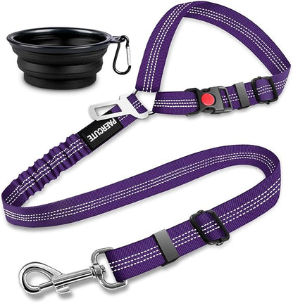 2 Piece Set Dog Seat Belt - Retractable Car Seatbelts, Adjustable Pet Restraint for Vehicle Headrest, Heavy Duty, Elastic & Durable Harness