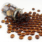 2.16LB Glass Beads Vase Filler Aquarium Gravel Decor Flat Glass Marbles Gems Pebbles Fish Tank Rocks Home Decorative Art Craft - Amber