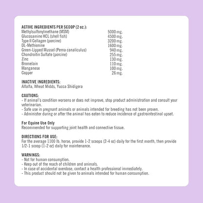 Formula 707 Joint 6in1 Equine Supplement 10 lb Bag – Support for Joint Integrity and Inflammatory Response in Horses – Green-Lipped Mussel, MSM, Glucosamine, Chondroitin & Collagen