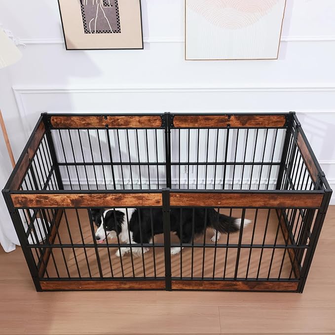 Dog Playpen, 35.4" Height Dog Pen Indoor, Heavy Duty, Safe and Sturdy, Furniture Style Puppy Pen