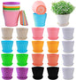 20 Pack 7 Inch Plant Pots Bulk Small Plastic Planters Pots with Drainage Holes Flower Pot for Succulent, Cactus, Herb, African Violet