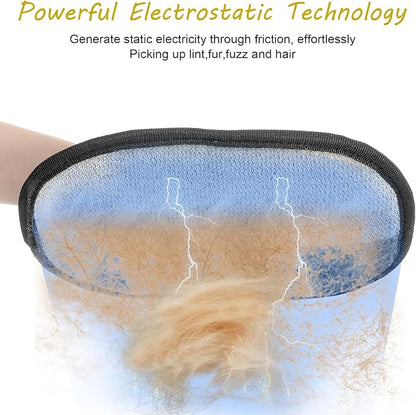 2Pcs Pet Hair Removal Gloves, Reusable Pet Cat Dog Hair Removal Grooming Gloves, Electrostatic Cat Grooming Glovee for Hairs Removals, for Couch, Furniture, Carpet, Car Seat