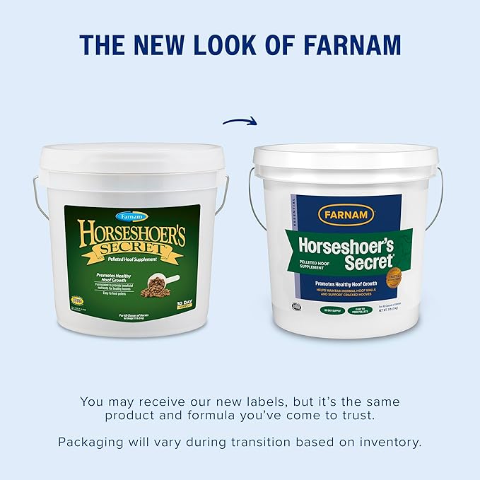Farnam Horseshoer's Secret Pelleted Hoof Supplement for horses promotes healthy hoof growth, 11lb., 30 day supply