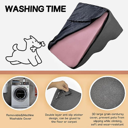 Dog Stairs for High Beds Couches 2-Step 2-5 Step Pet Stairs Steps for Small Large Dogs Cats Non-Slip Balanced Ramp Indoor Stairs with Non-Slip Sticker 30D Grey