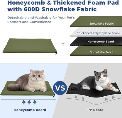 Apollo Walker Dog & Cat Carrier Backpack for 4-15lb Pets - Ventilated Safe Design with Padded Back Support, Breathable Mesh Pet Backpack for Hiking, Travel, Outdoor (Green)