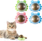 4 Pack Catnip Balls Roller Wall Ball for Cats Spinning Catnip Station Licking Balls Organic Cat nip Chew Ball for Teeth Cleaning & Play