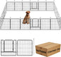 Dog Playpen,24 32 40 48 in(H) Pet Fence Outdoor for Rv Camping,Garden Fence Medium Animal Barrie for Yard,11Ft(L)-56Ft(L) Black Metal Temporary Fencing