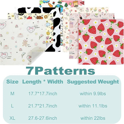 2 Pack Cat Grooming Wrap, L(Within 15lbs) Cat Restraint Wrap for Nail Clipping, Ear Cleaning, and Teeth Brushing, Self-Adherent, Anti-Bite, Anti-Scratch, Pink Strawberry