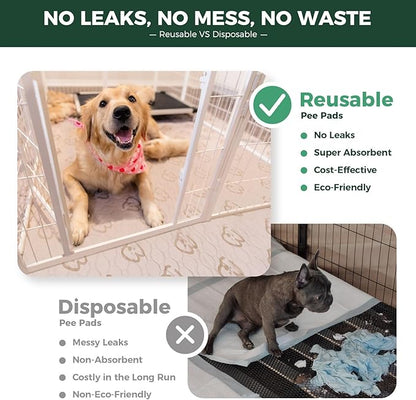 FXW Washable Pee Pads for Dogs, Puppy Pads with Super Absorbent, Specifically Designed for FXW Rollick/Homeplus 24inch 6 Panels Dog Playpen, 31" Hexagon, Khaki, 1 Pack