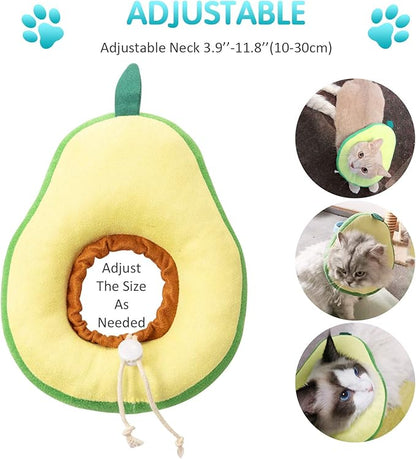 Frienda 2 Pieces Adjustable Cat Cone, Cat Recovery Collar, Kitten Cones After Surgery Pet Neck Strap Elizabethan Donut Toast Neck Cone Collar with Edge for Kitten