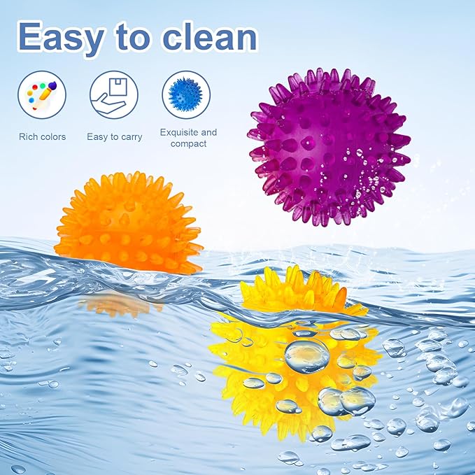 18pcs Fidget Spiky Ball Toys Stress Relief Sensory Toy for Kids Adults Toddlers, Squishy Squeeze Ball for Party Favors, Pinata Fillers, Goodie Bag Stuffers