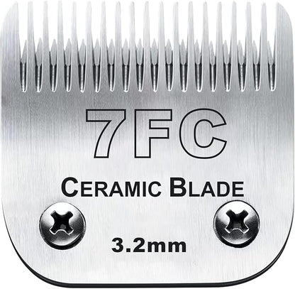 7FC Blades Dog Grooming Clipper Compatible with Andis Pet/Oster A5/Wahl KM Series, Ceramic & Stainless Steel Blade