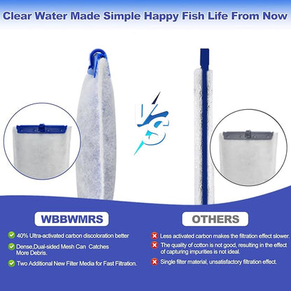 8-Pack Large Replacement Filter Cartridges Compatible with Tetra Whisper Bio-Bag Filters Large Aquarium Filter Cartridges for Whisper 20i/40i IQ20/30/45/60 PF20/30/40/60 Power Filters