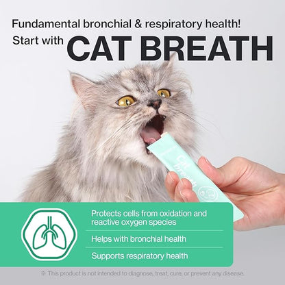 Dr.by Cat Breath Bronchial Supplements Cat Sneezing Treatment Asthma Cold Cough Nose Relief Respiratory&Immune Support with TF-343-30 lickable Formula Individually Packaged, Chicken (3 Packs (25.5OZ))