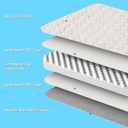 EMPSIGN Reversible Cool and Warm Dog Bed for Crate Pad, Pet Beds with Washable and Removable Cover, Dog Crate Beds Sleeping Mats, Beds for Dogs Crate for Large Medium Small Dogs, Grey