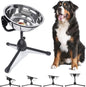 Elevated Dog Bowl with Adjustable Metal Stand,Large Size for Dogs Between 60 and 100 lbs, 0.8 Gal 3 Liter Stainless Steel Dog Food Bowl Water Bowl Height Adjustable Non-Slip Raised Dog Bowl Set