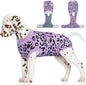 FUAMEY Recovery Suit for Dogs After Surgery,Soft Breathable Dog Bodysuit E-Collar & Cone Alternative Surgical Suit,Male Female Dog Neuter Spay Suits Anti Licking Wounds Onesie Purple Leopard S