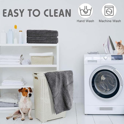 Amylove 4 Pcs Guinea Pig Cage Liner Guinea Pig Bedding Washable Fleece Pee Pads Reusable Small Animals Training Mat Small Animal Sleeping Bed for Bunny Hamster(Dark Gray,14 x 28 Inch)