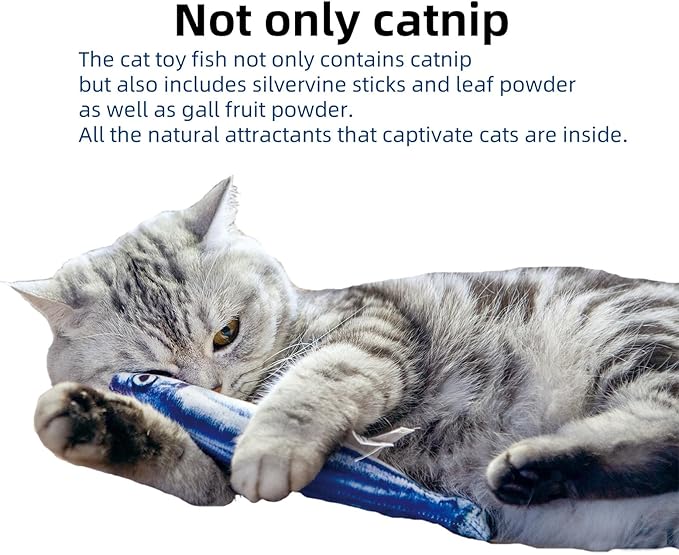 6 PCS Cat Fish Toy Soft and Durable,Cat nip Toy with Catnip Inside, Kicker Toys for Indoor Kitten Exercise,Kitty Teething Chew Toy (6 Sauries)