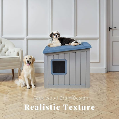 DRATO Dog House Indoor and Outdoor with Weatherproof Roof Removable Floors for Small to Middle Sized Dogs Easy to Assemble