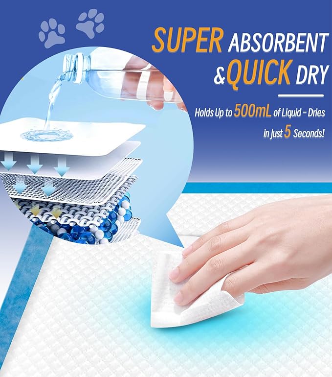 100 Counts XL Puppy Pee Pads 30x36 Inch | Super Absorbent Leak-Proof Dog Training Pads with Odor Control | Quick-Dry Potty Pads for Dogs & Cats