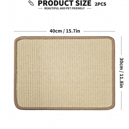 2Pcs Rabbit Scratch Mat,16 x 12 Inch Sisal Rabbit Scratching Pad,Rabbits Scratching Mats for Cages,Claws and Teeth Care Rabbits Chew Toys,Small Pet Bedding for Biting Sleeping Nesting