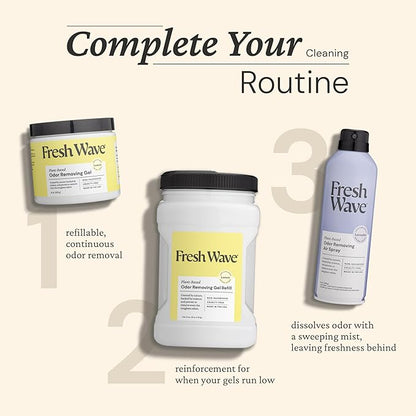 Fresh Wave Lemon Odor Removing Gel, 15 oz., Pack of 2 - Safer Odor Absorbers for Home, Natural Plant-Based Odor Eliminator, Every 15 oz. lasts 30-60 Days, For Cooking, Trash & Pets