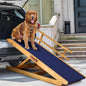 Dog Ramp for Beds, Cars, Couches, Dog Steps Anti-Slip Surface, Dogs Ramps for Old Small Pet,High Traction with Platform, 7 Adjustable Heights 16" to 27" Up, Portable Stairs Design for Dogs, 45.3" Long