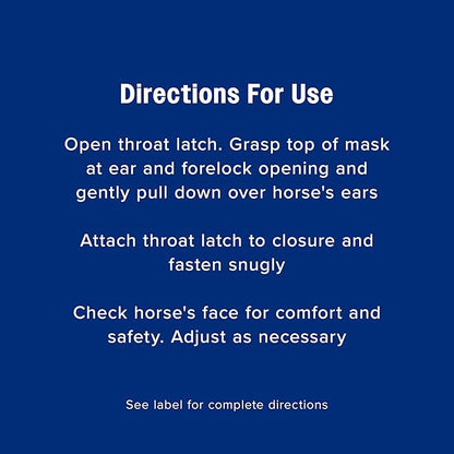 Farnam SuperMask II Fly Mask Without Ears for Smaller Horses or Arabian Horses,Full Face Coverage & Eye Protection from Insect Pests, Structured Classic Mesh with Plush Trim,Small Horse/Arabian Size
