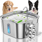 Dog Water Fountain for Large Dogs, 8L/2.1Gal Stainless Steel Pet Water Fountain with Water Level Window, Automatic Dog Water Bowl Dispenser for S-L Dogs and Multi-Pets