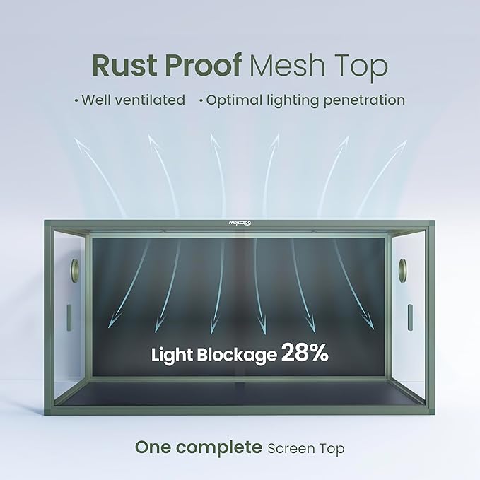 120 Gallon Bearded Dragon Tank,48" x 24" x 24" Reptile Tank with Sliding Door Top Screen Ventilation, Front Opening Reptile Enclosure for Easy Maintenance